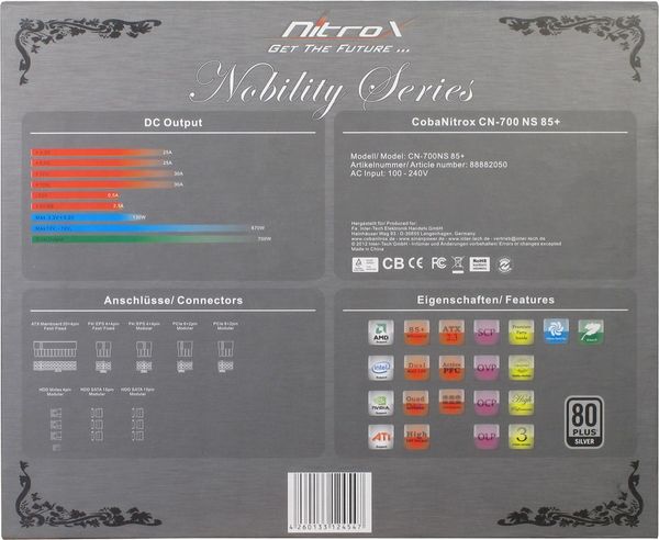 Inter-Tech Netzteil 700W CobaNitrox Nobility CN-700 NS Silbe - Bild 8
