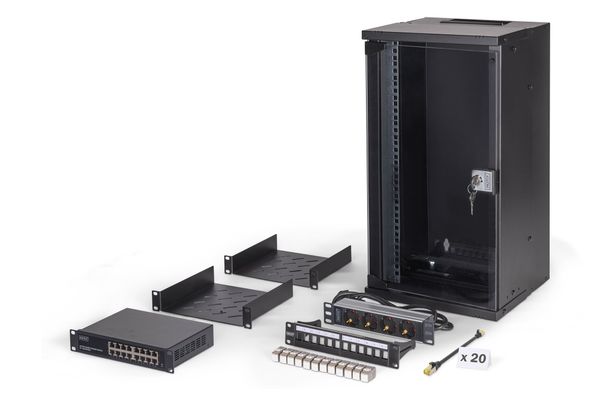 DIGITUS Netzwerk-Set 254 mm (10") - 12HE, 315x300 mm (BxT)sw